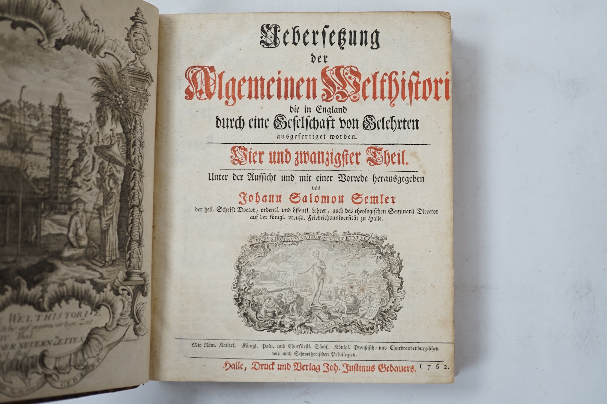 Galletti, Johann Georg - Algemeinan Welthistorie, 19 vols and Sammlung Aller Reise, 1 vol.